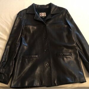 Old Hide House Black Leather Jacket Size Small
